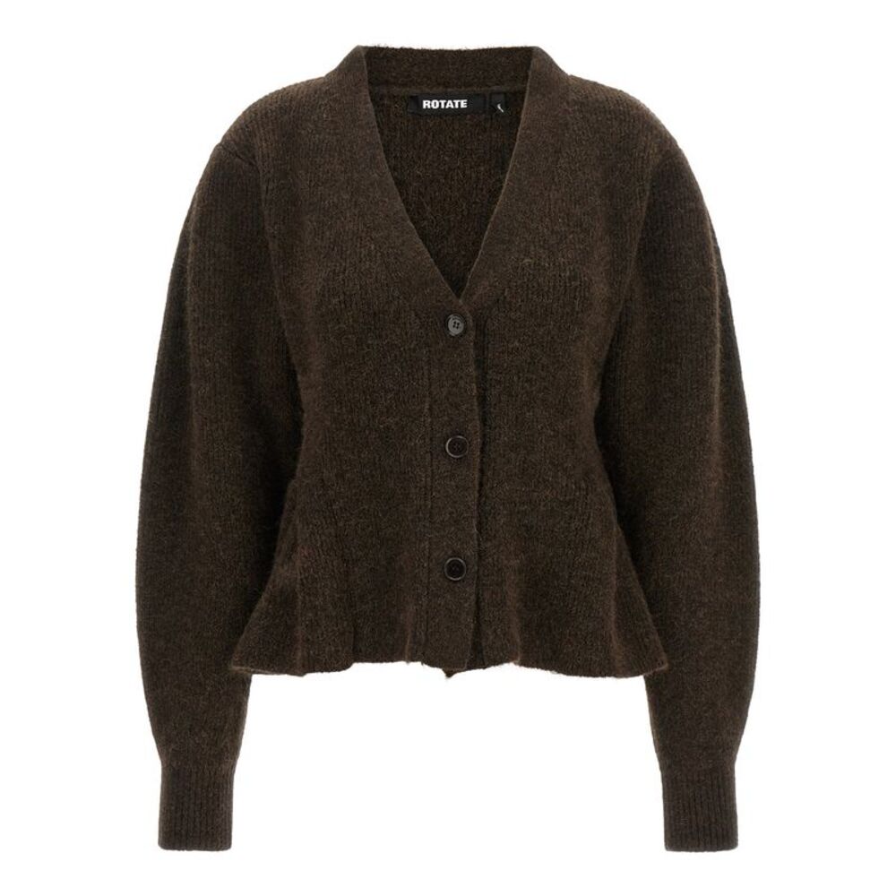 ROTATE BIRGER CHRISTENSEN Brown Wool Women's Cardigan